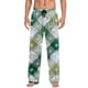 thumbnail image 2 of Pantalones de pijama largos para hombre, informales, con estampado a cuadros, holgados, deportivos, elásticos, rectos, vintage, con bolsillos, 2 of 9