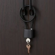 Portable Padlock Waterproof Rustproof with 2 Keys Durable Cable Luggage Locks for Gate Cabinet Storage Case Small Fences Baggage Black