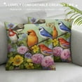 thumbnail image 3 of GOSMITH  Pillowcase Rustic Flowers Birds Butterfly Spring Summer Throw Pillow Covers Shells for Couch Office Bedroom Home Decoration, 3 of 5
