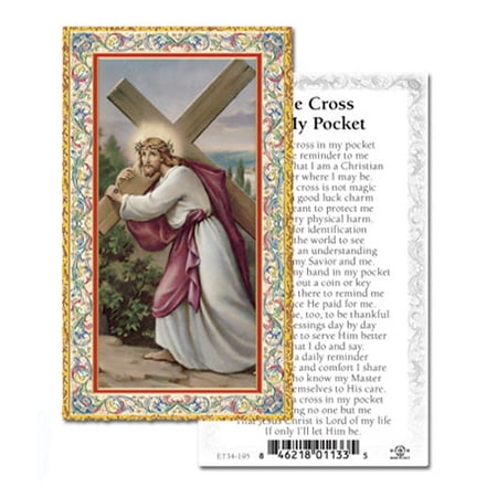 

The Cross in My Pocket Gold-Stamped Catholic Prayer Holy Card with Prayer on Back Pack of 100