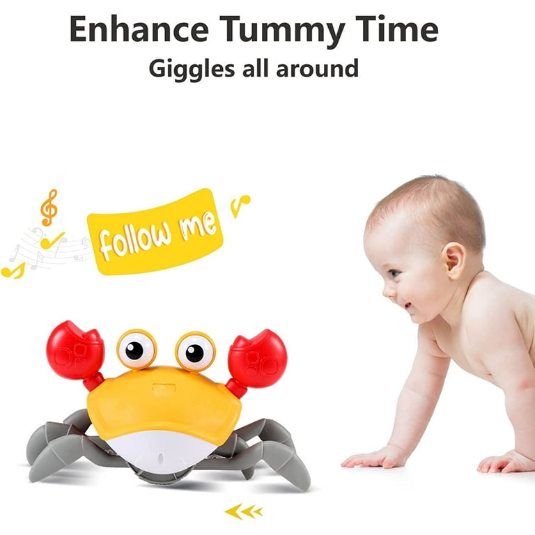 Crawling Crab Baby Toys Infant: Tummy Time Toy for 3 4 5 6 7 8 9 10 11 12  Months Boy Girl - Walking Dancing Crawling Crab Toy for Toddler Age 1 2 3 4