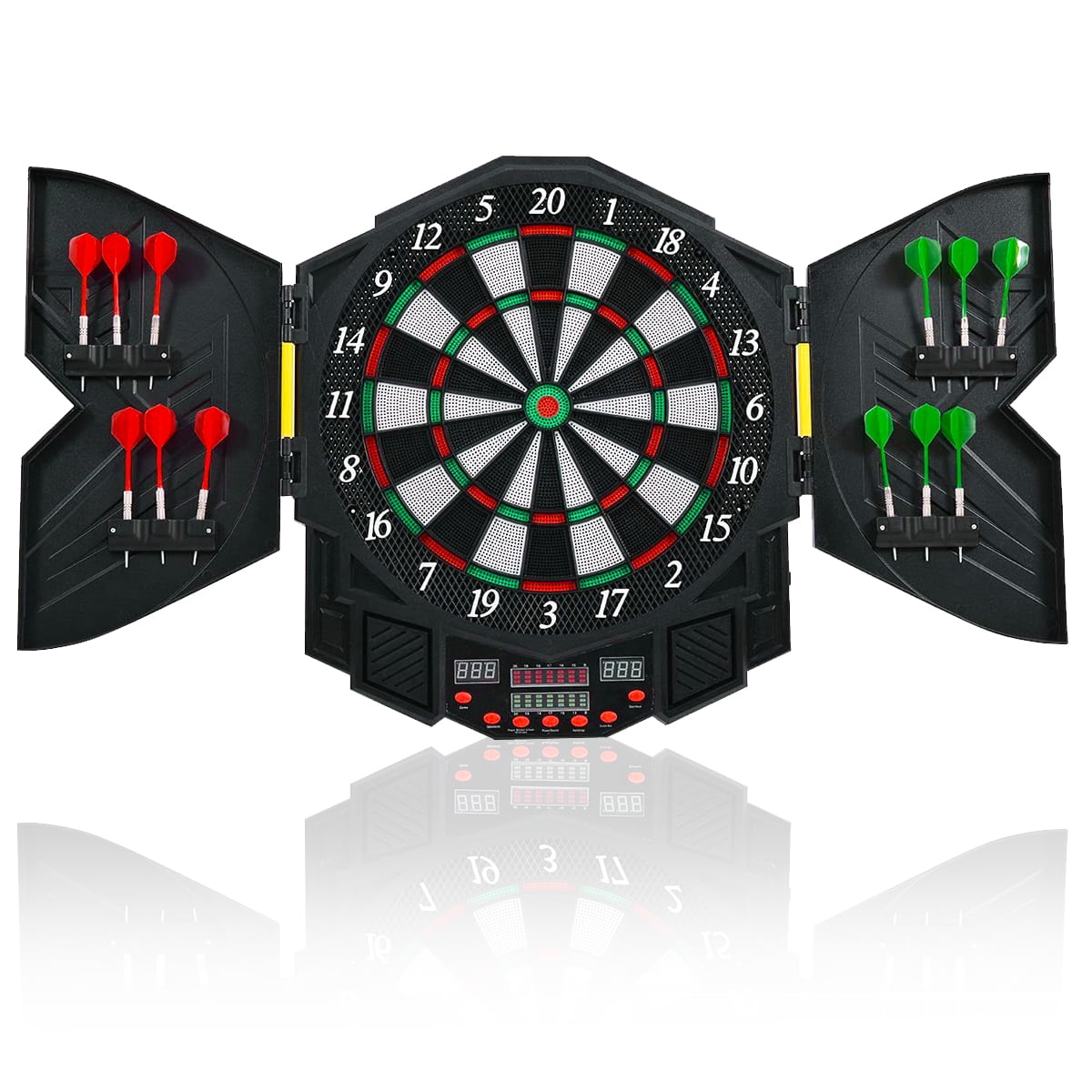 16" LED Digital Scoring Display Electronic Dart Board Set with 10 Darts 