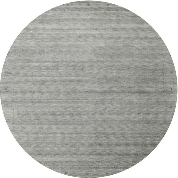 Ahgly Company Indoor Round Contemporary Dark Gray Abstract Area Rugs, 8' Round