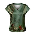 thumbnail image 4 of Bibifish Womens Tee Tops Elegant Soft Smooth Slim Fit V Neck Short-Sleeve Tee Tops Lightweight Summer Business Casual Office Trendy Wear, 4 of 4