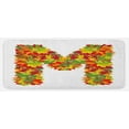 thumbnail image 1 of Letter M Kitchen Mat, Fall Season Elements Uppercase M Colored Leaves Acorns Autumn Nature, Plush Decorative Kitchen Mat with Non Slip Backing, 47" X 19", Vermilion Yellow Green, by Ambesonne, 1 of 1