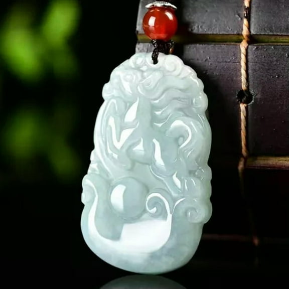 K-KED 1pcs Natural Jade Pendant A Grade Twelve of Zodiac Jadeite Stone Robbit Pendant-Horse