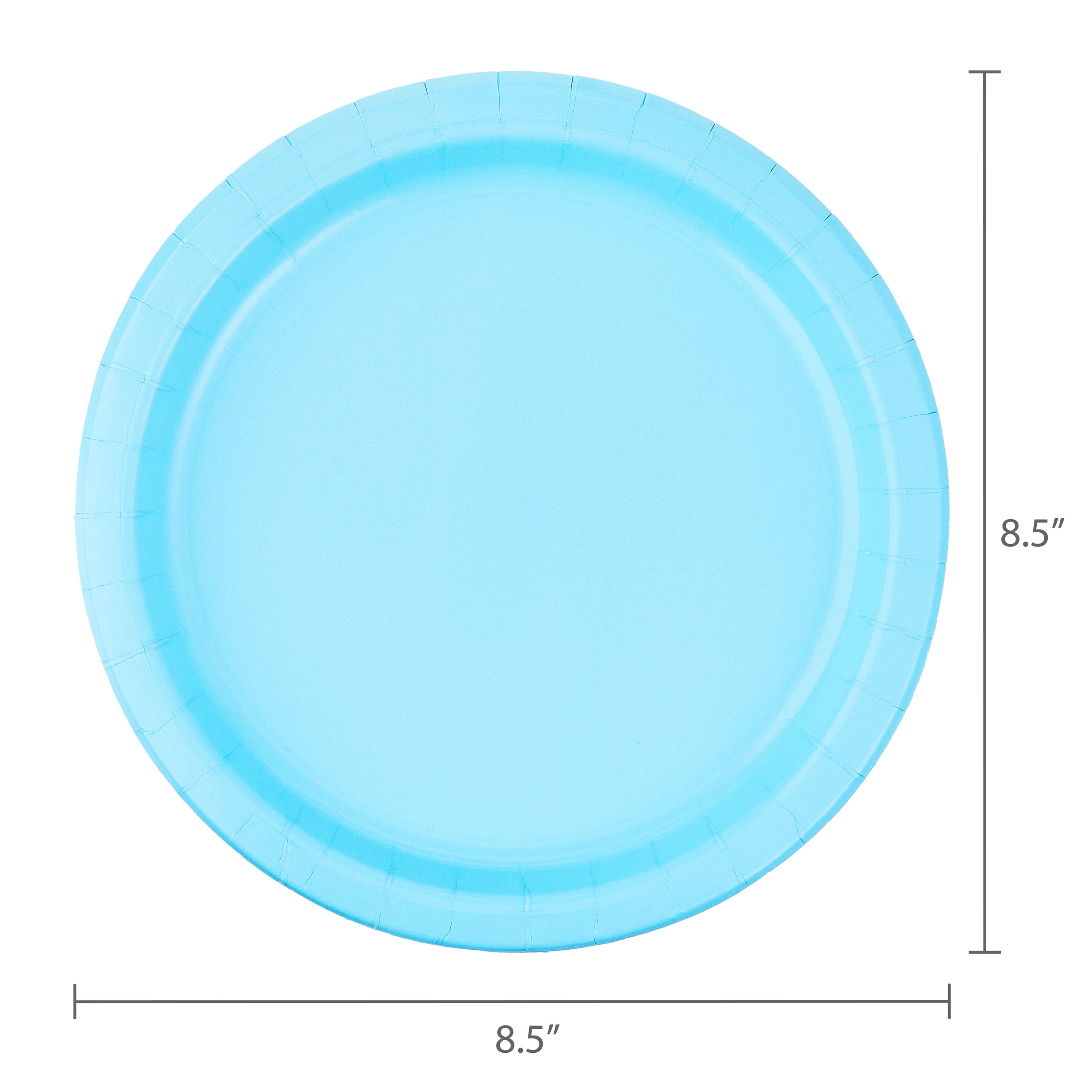 (6 pack) Disposable Paper Plates, 9", Powder Blue, 20 Pieces, by Way To Celebrate