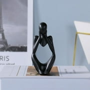 Thinker Statue Abstract Art Sculpture, Golden/Black/Silver Resin Collectible Figurines, for Home Office Bookshelf Desktop Decoration