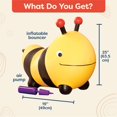 thumbnail image 2 of Bee Bouncer Ride-On Toy, Inflatable Hopper for Toddlers 18+ Months - Kids Balance Trainer with Air Pump, Safe Bouncing Seat for Indoor Active Play & Motor Skills Development, 2 of 5