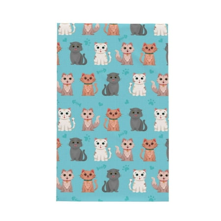 

Absorbent Kitchen Towels Glamorous Cute Cartoon Cat Quick Drying Dish Towels for Kitchen Drying Soft Hand Towels with Lanyard for Kitchen Decor
