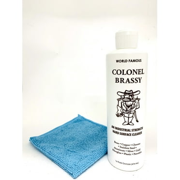 Colonel Brassy - Hard Surface Cleaner/Polish - 2 PACK 16oz   2 microfiber cloth