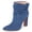 Blue, variant on Women Pointed Toe Ankle Boot Chunky High Heels Pull On Winter Slouch Booties Shoe Size 10 Black