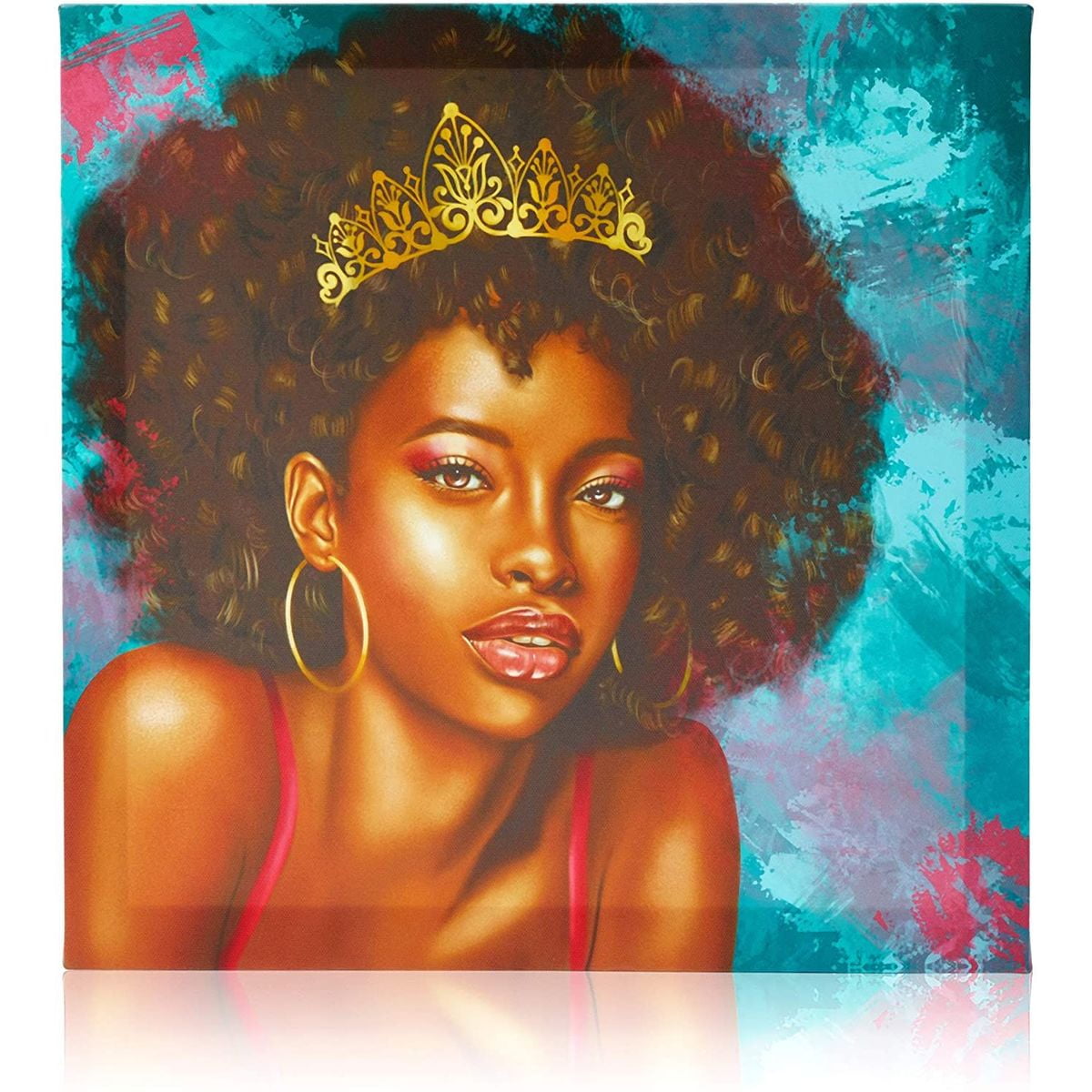 Black Art Mix Media Contemporary African Wall Art African Art Print on Canvas Modern African American Woman