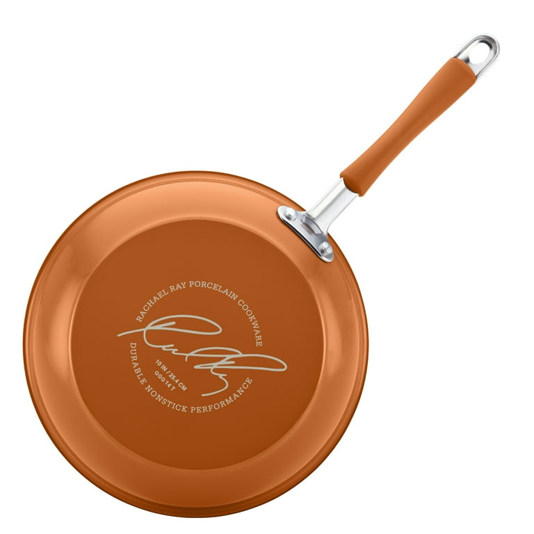 Rachael Ray 10-Piece Nonstick Cookware Set, Gray/Orange
