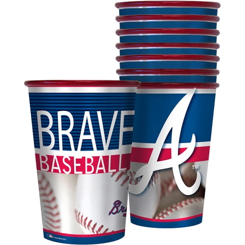 MLB 20 oz Atlanta Braves Plastic Souvenir Cups, 8pk