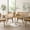 Beige Light Natural, variant on Round Coffee Table with Tulip Base - Modern Black Metal & Wood Accent Table