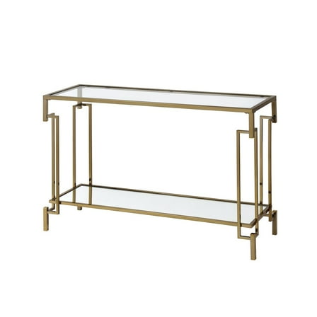 Furniture of America Anaheim Metal 1-Shelf Sofa Table in Gold Champagne