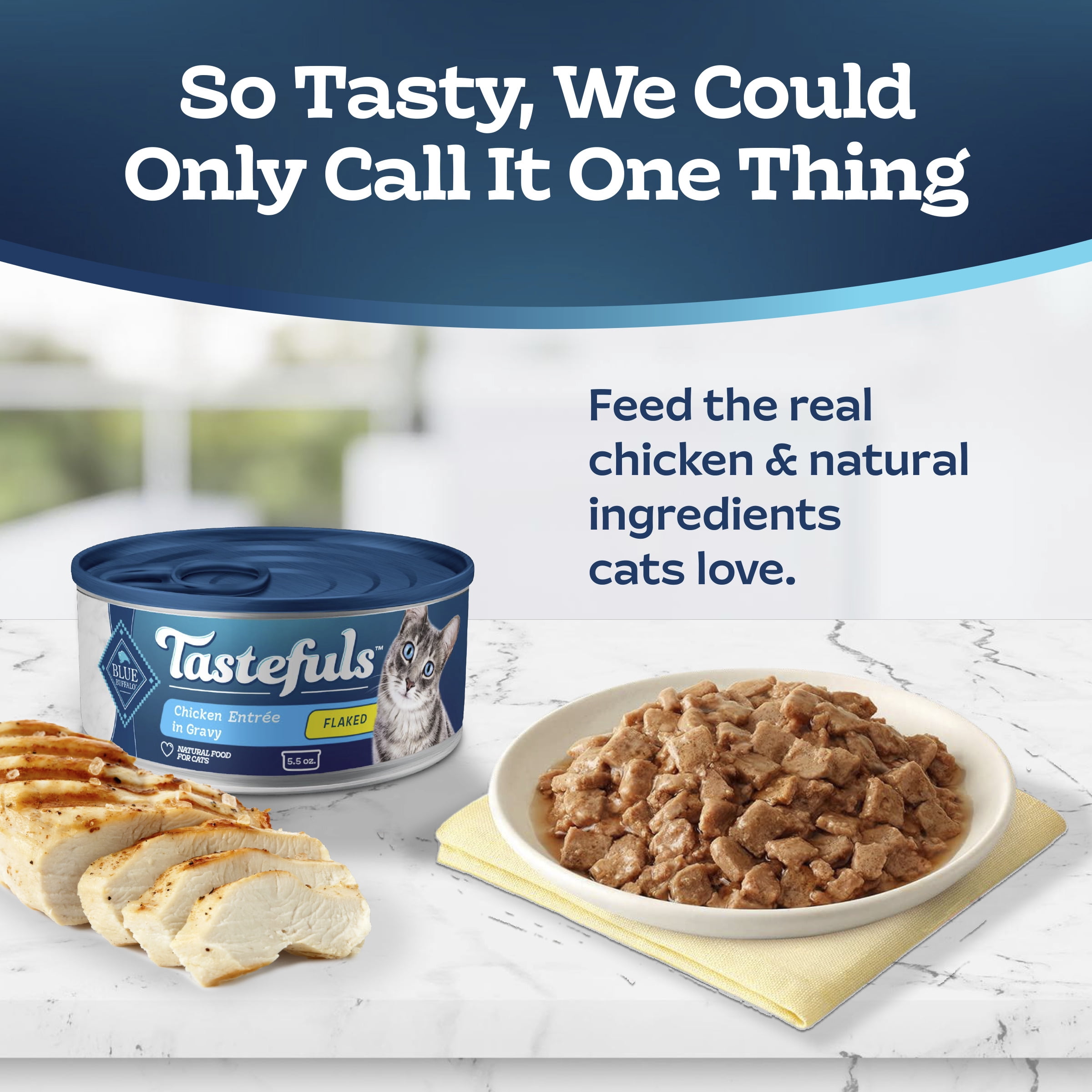 Blue Buffalo Tastefuls Flaked Chicken Entrée in Gravy Adult Cat Wet Food