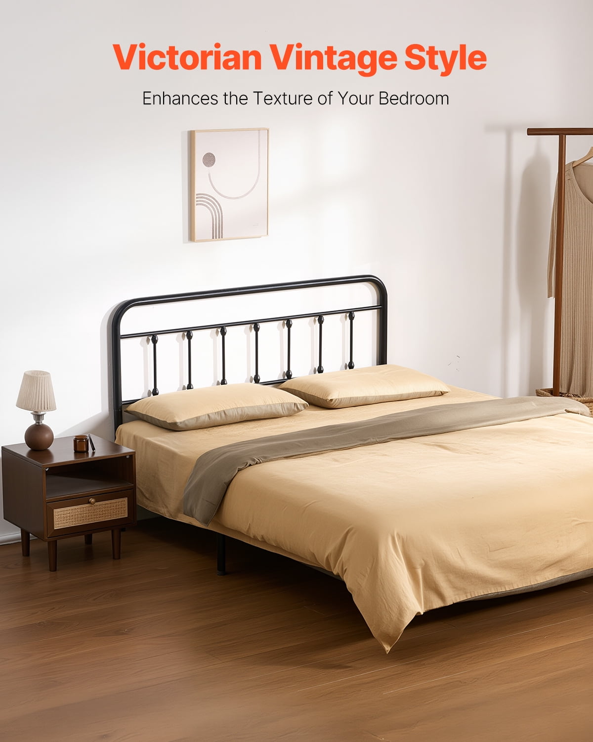 VEVOR Metal Headboard, Queen Size Headboard with Adjustable Height, Metal Headboard for Queen Size Bed, W59.65 x H40.55 x D1.5 inches, Ideal for Bedroom, Hotel, Homestay, Dormitory, Black