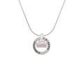 thumbnail image 2 of Delight Jewelry Silvertone Crown with Light Pink Crystals Gymnastics Ring Charm Necklace, 18", 2 of 4