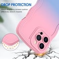 thumbnail image 3 of Case for iPhone 14 Pro Case Wave, Curly Frame Design for Women Girls, Cute Wavy Gradient Color Aesthetic Phone Case Soft Flexible TPU Shockproof Full-Body Protective Case Cover 6.1" Pink Blue, 3 of 12