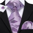 thumbnail image 3 of Set de corbata Barry.Wang de seda con diseño floral, 150 cm x 8,5 cm, 3 of 9