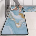 thumbnail image 2 of Kitchen Rugs Sets Of 2,Blue Marble Gold Wave Pattern Anti Fatigue Kitchen Mat Rugs Non Slip Washable,Decorative Kitchen Floor Mats for Kitchen,Sink,Laundry,17"x47"+17"x47", 2 of 5