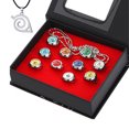 thumbnail image 1 of Collar de cosplay japonés, juego de 10 anillos abiertos de anime con caja, anillos de anime para fanáticos del cosplay, 1 of 9