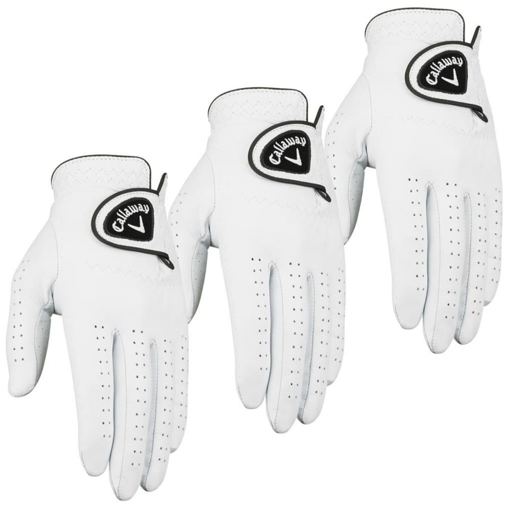 3 NEW Callaway Dawn Patrol Men's Leather Golf Glove White Size XL Cadet