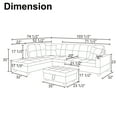 thumbnail image 5 of Aukfa 103" Sectional Sofa with Storage Ottoman, L Shape Couch for Living Room, Left Facing Chaise, Linen, Gray, 5 of 11
