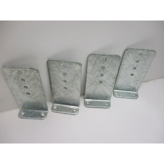 CTW (4) Vertical Pontoon Boat Trailer Bunk Bolster L Brackets / 5" by 10" Galvanized