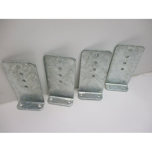 (4) Vertical Pontoon Boat Trailer Bunk Bolster L Brackets / 5" by 10