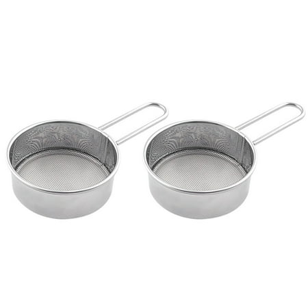 

2pcs Stainless Steel Flour Sifter Flour Sieve Powder Sieve Sugar Filter (Silver)
