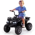 thumbnail image 1 of Costway Kids Ride On Electric ATV 6V 4-Wheeler Quad Car with One-Button Start Tread Tires Black, 1 of 9