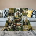 thumbnail image 2 of Nawypu  Woodland Adventure Await Wild Free Blanket Camo Deer Bear Hunting Blanket for Dad Kid Deer Hunter Gift Flannel Nursery Blanket Soft Cozy Infant Toddler Crib Bedding, 2 of 6