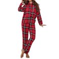 thumbnail image 1 of xiaxaixu Ensemble de Pyjama pour Femmes, Col Rabattu, Manches Longues, Chemises et Pantalons, 2 Pcs, 1 of 6