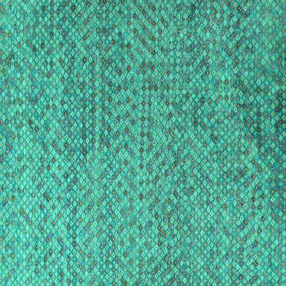 Ahgly Company Machine Washable Indoor Square Abstract Turquoise Blue Modern Area Rugs, 3' Square