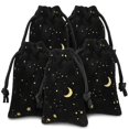 thumbnail image 1 of 30 bolsas Hillban de terciopelo negro con cordones de 2 x 3 pulgadas para joyas con forma de estrella lunar, bolsas para joyas para embalaje de regalos, bodas, aniversarios, Navidad, Eid Mubarak, 1 of 7