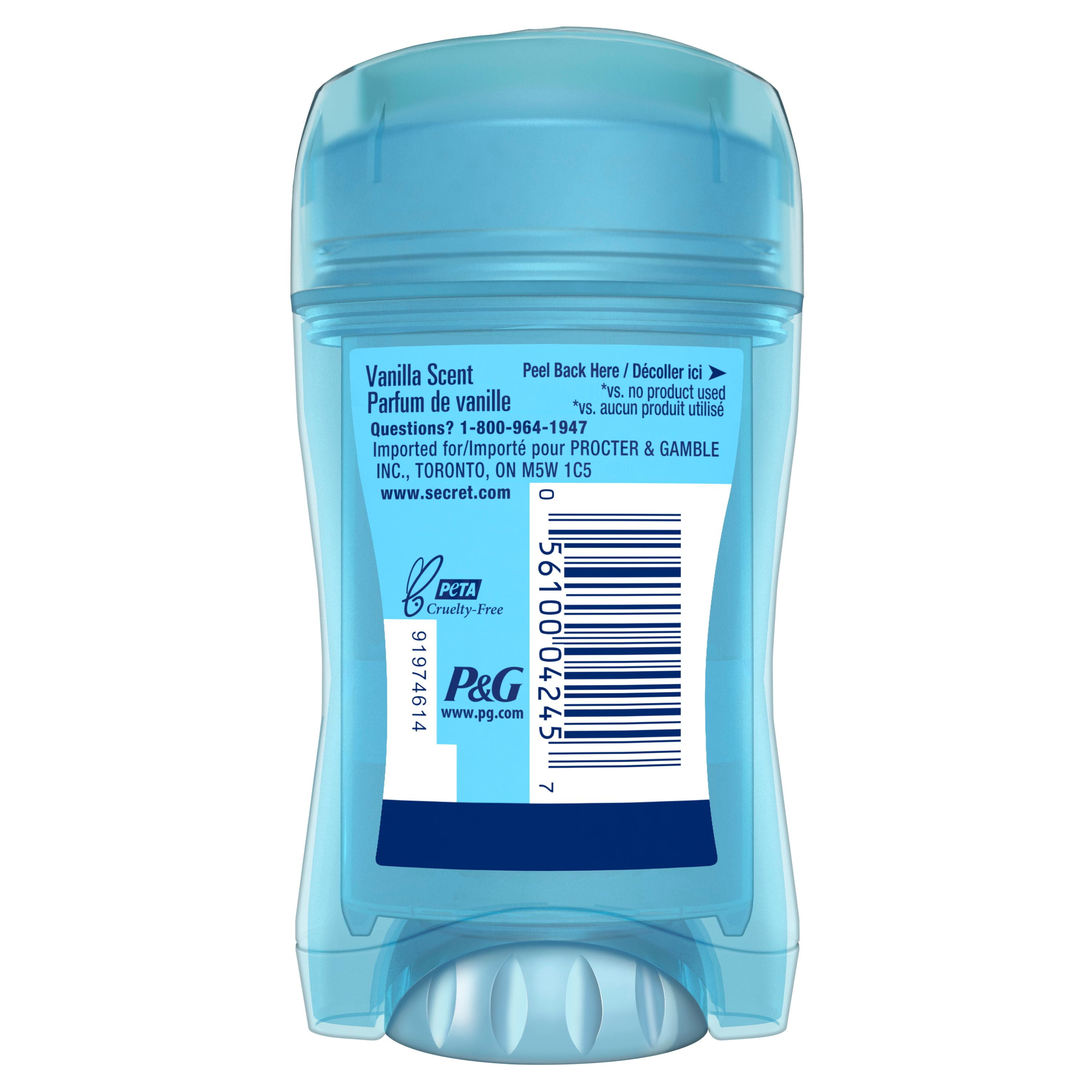 Secret Clear Gel Antiperspirant and Deodorant, Vanilla Scen, 45 g