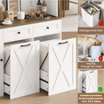 thumbnail image 2 of Homfa Kitchen Pantry Cabinet, Trash Can Cabinets Fits 12.5 Gallon Can, 5 Door 2 Drawer Kitchen Storage Cabinet with Hutch, Freestanding Cupboard, White, 2 of 7