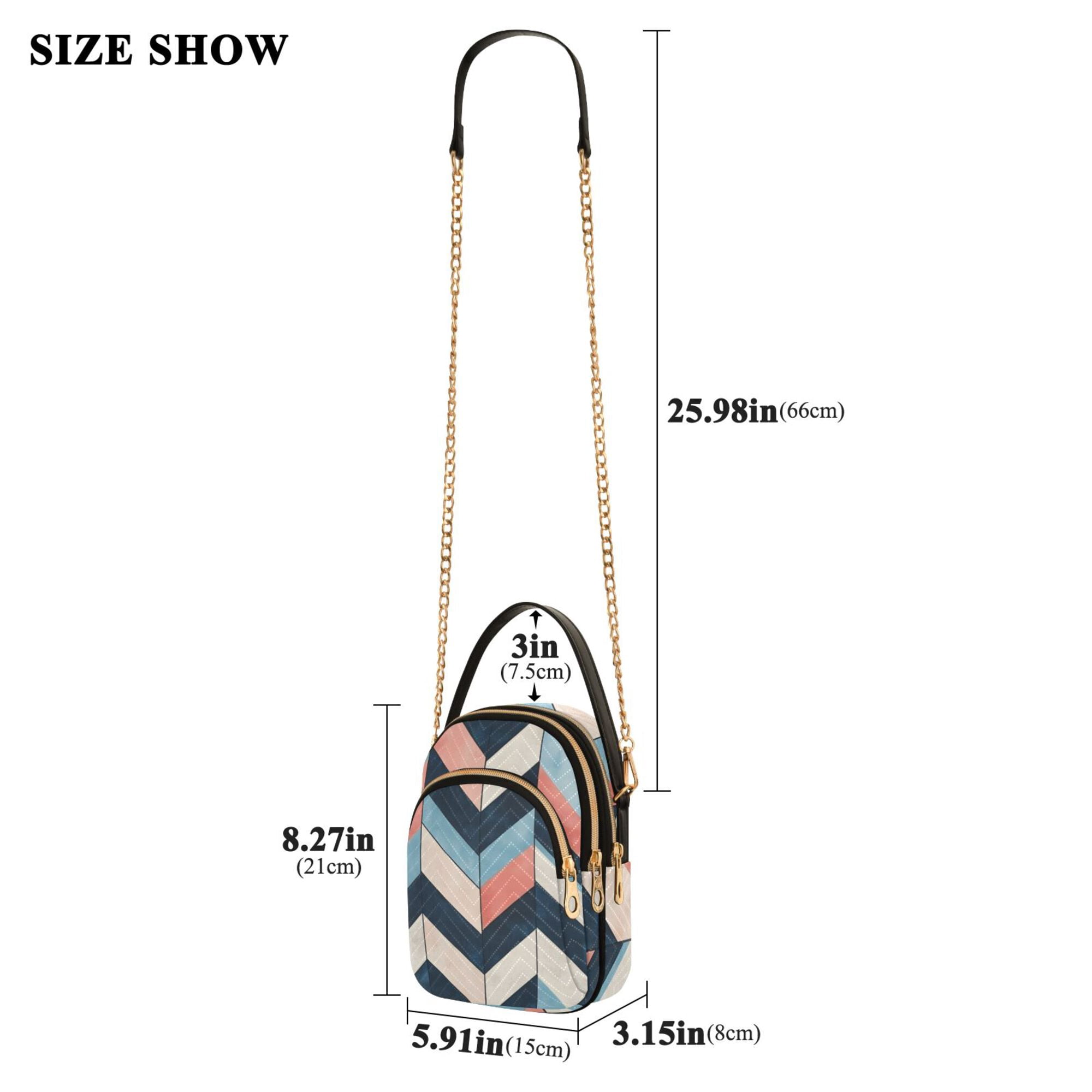FORMRS Crossbody Bag for Women Quilted Travel Shoulder Cell Phone Purse with Chain Strap Handbag, Pink Geometric