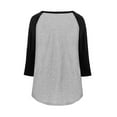 thumbnail image 5 of Otntypg Women's Raglan V Neck Summer Baseball Tops 3/4 Sleeve Ladies Button Henley Shirt Trendy Oversized Workout Tunics Color Block Tees Boyfriend Style Blouse Black#01 XXXL, 5 of 10
