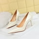 thumbnail image 3 of Zapatos de mujer minimalistas, delgados, clásicos, ultraaltos, con tacón de boca baja, puntiagudos, de cristal, lacados, de cuero, para banquetes, 3 of 5