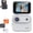 White, variant on 360° Action Camera with Flip Screen, Multi-Functional Panoramic Camera for Cycling, Image Stabilization & Chest Mount, Immersive for Adventure Recording (Orange)