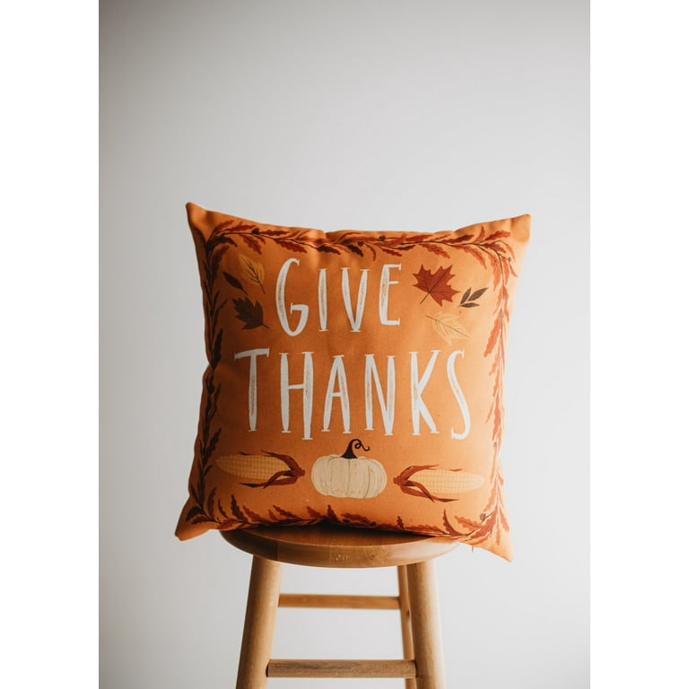 Primitive Give Thanks Pillow Cover | Thanksgiving Decor | Farmhouse Pillows | Country Decor | Fall Throw Pillows | Cute Throw Pillow | Gift