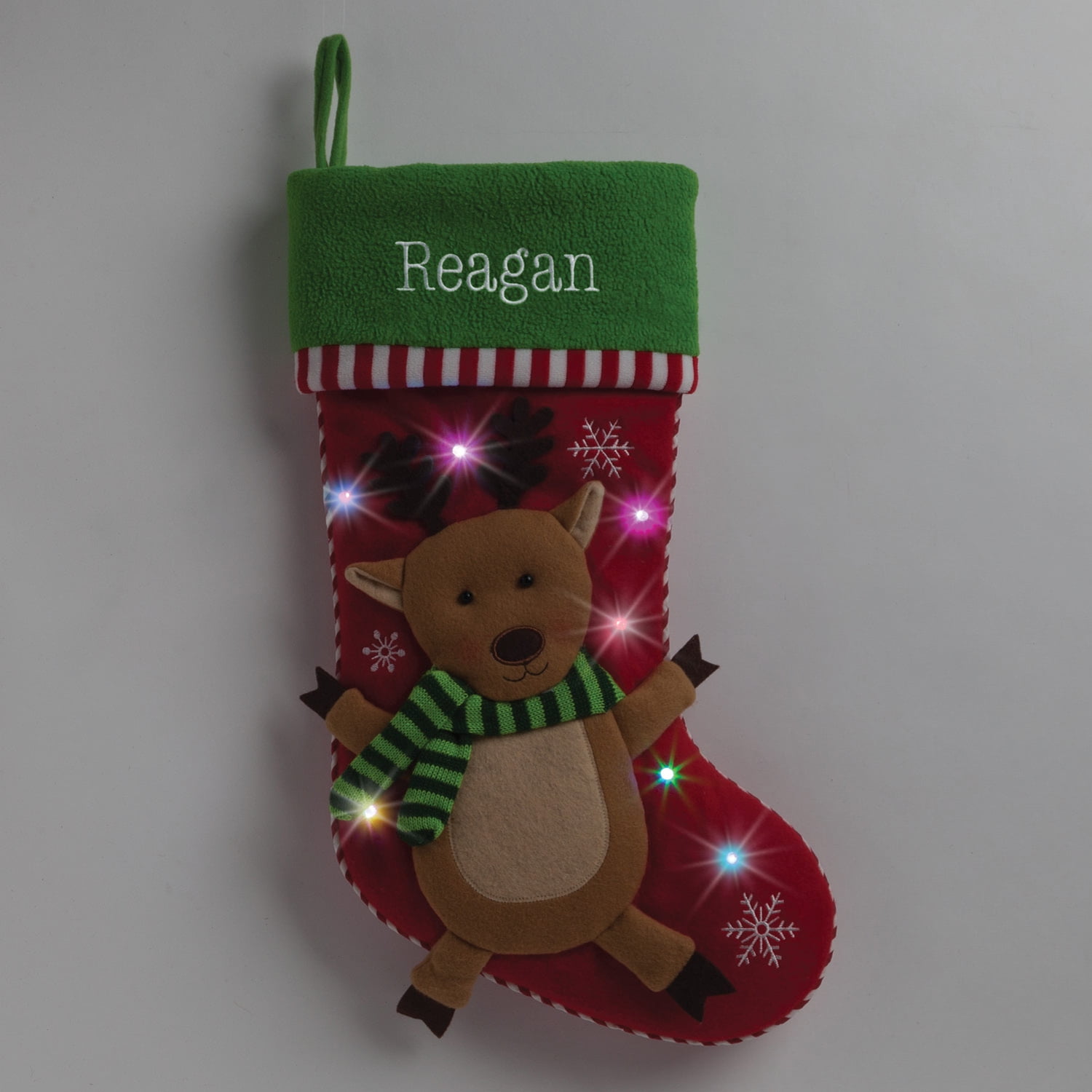 LED Light Up Personalized Plush Stocking with 5 Styles to Choose From