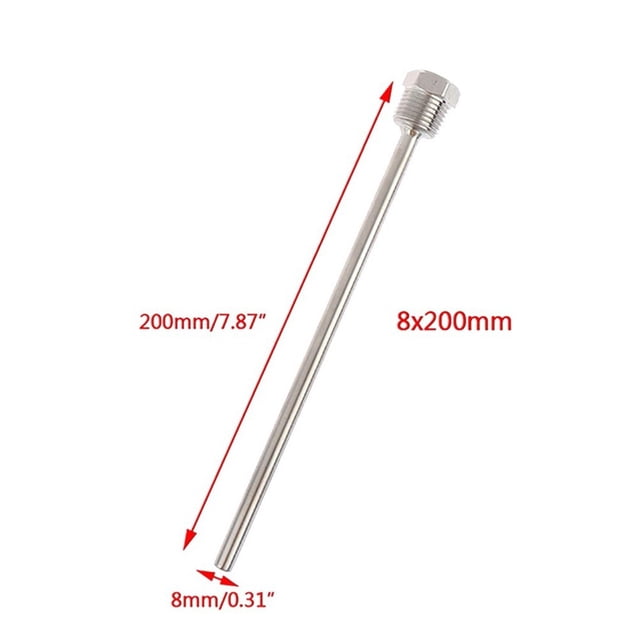 30-200mm Thermowell 304 Stainless Steel 1/2 BSP G Thread for Temperature Sensor