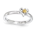 thumbnail image 1 of Sterling Silver Stackable Expressions Citrine Heart Ring Size 8, 1 of 3