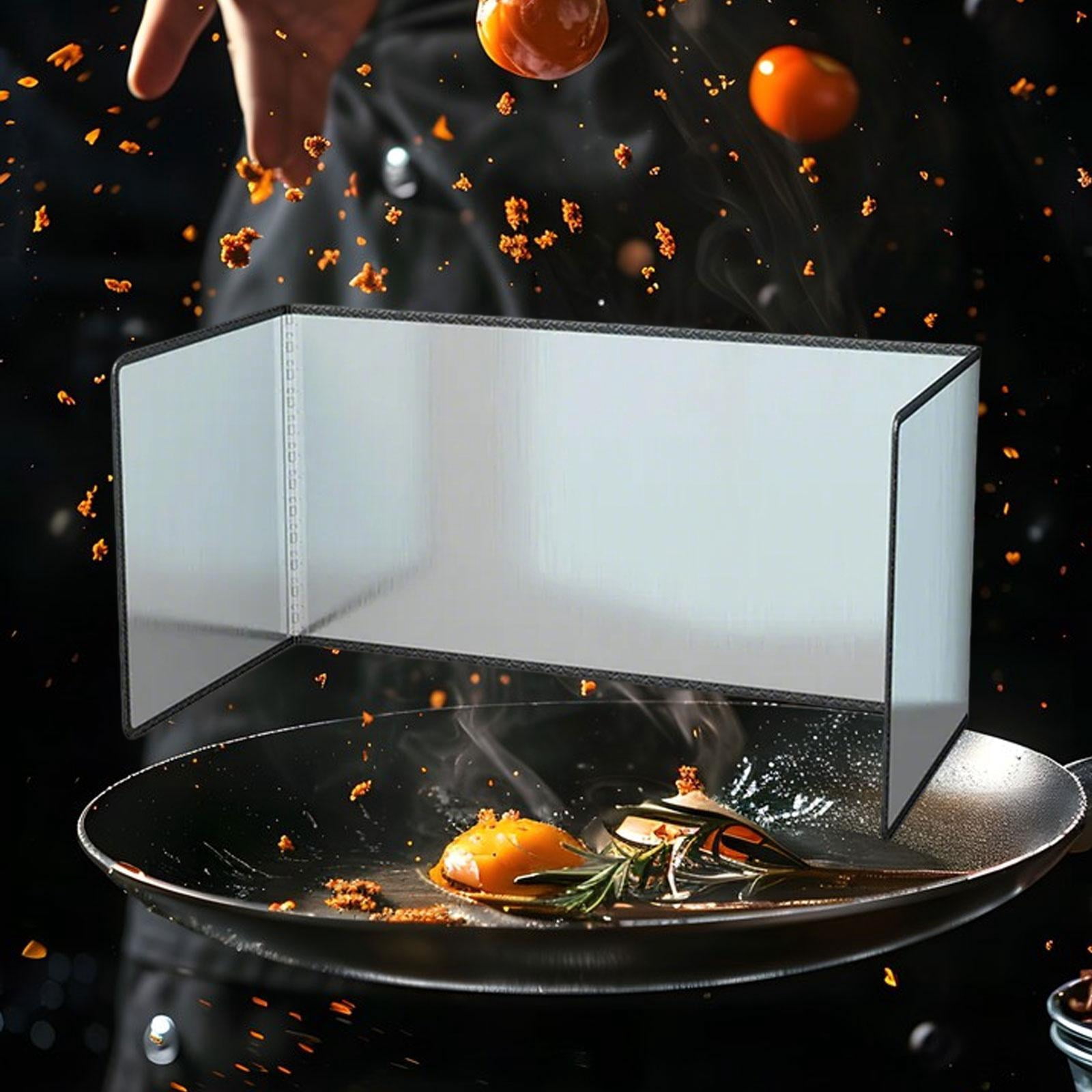 Fiocias Grease Guard, Non-stick Stainless Steel Guard, Oil Guard, Foldable Guard for 16cmx3cm
