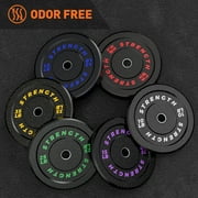 GIKPAL 190lb 2-inch Olympic Weight Plates, Durable Recycled Rubber - Low Noise & Floor Protection - Quick Identification, 10lb to 55lb Weights - Ideal for Weightlifting & CrossFit